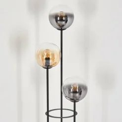 hofstein Gastor Lampadaire 30 cm Bois foncé, Noir, 3 lumières