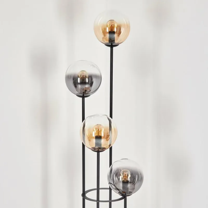 hofstein Gastor Lampadaire 30 cm Bois clair, Noir, 4 lumières