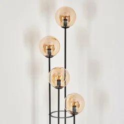 Lampes À Boules-hofstein Gastor Lampadaire 30 cm Bois clair, Noir, 4 lumières