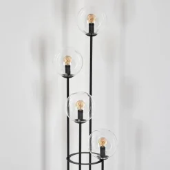 hofstein Gastor Lampadaire 30 cm Bois clair, Noir, 4 lumières