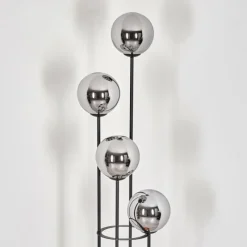 hofstein Gastor Lampadaire 25 cm Bois clair, Noir, 4 lumières