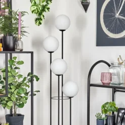 Lampes À Boules-hofstein Gastor Lampadaire 25 cm Bois clair, Noir, 4 lumières