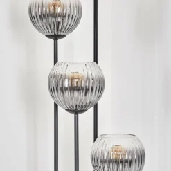 hofstein Gastor Lampadaire 25 cm Bois clair, Noir, 4 lumières