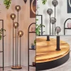 hofstein Gastor Lampadaire 30 cm Bois clair, Noir, 4 lumières