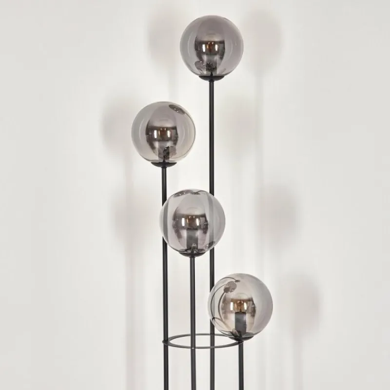 hofstein Gastor Lampadaire 30 cm Bois clair, Noir, 4 lumières