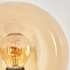 Suspension Verre Fumé-hofstein Gastor Lampadaire 30 cm Bois foncé, Noir, 3 lumières