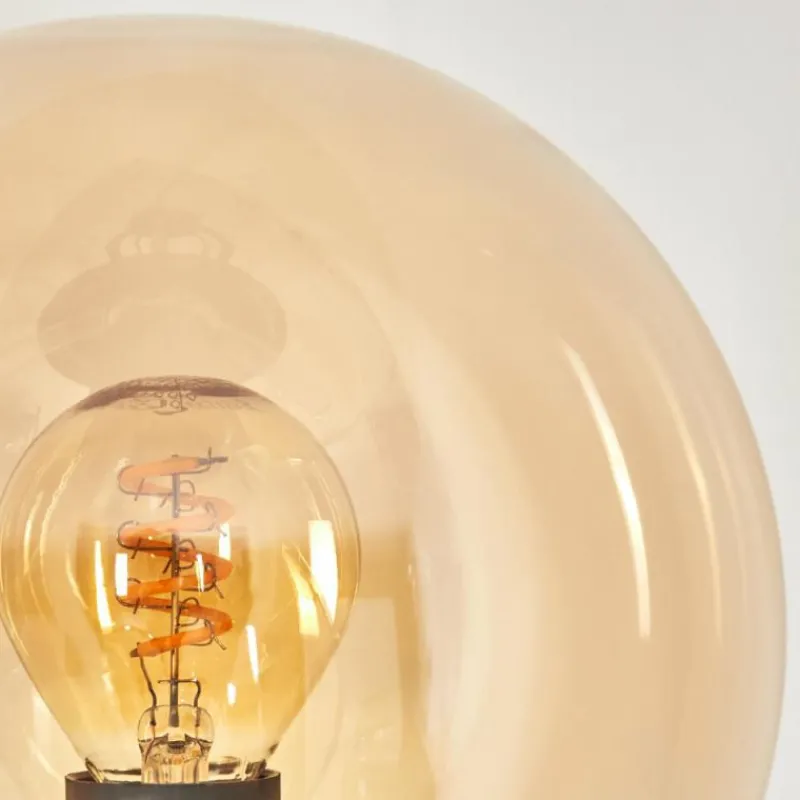 Suspension Verre Fumé-hofstein Gastor Lampadaire 30 cm Bois foncé, Noir, 3 lumières