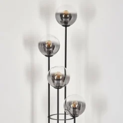 hofstein Gastor Lampadaire 30 cm Bois clair, Noir, 4 lumières