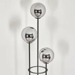 hofstein Gastor Lampadaire 25 cm Bois clair, Noir, 3 lumières