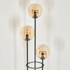 hofstein Gastor Lampadaire 30 cm Bois clair, Noir, 3 lumières