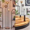 hofstein Gastor Lampadaire 30 cm Bois clair, Noir, 3 lumières