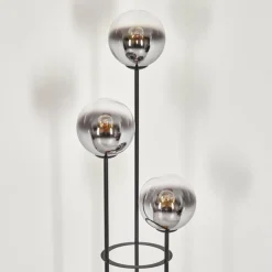 hofstein Gastor Lampadaire 30 cm Bois clair, Noir, 3 lumières