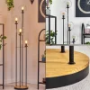hofstein Gastor Lampadaire 30 cm Bois foncé, Noir, 4 lumières