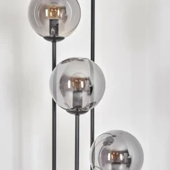 hofstein Gastor Lampadaire 30 cm Bois foncé, Noir, 4 lumières