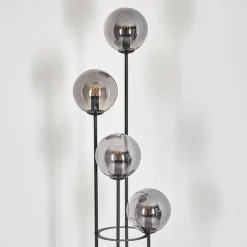 hofstein Gastor Lampadaire 30 cm Bois foncé, Noir, 4 lumières