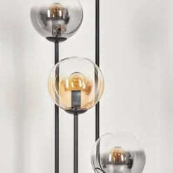 hofstein Gastor Lampadaire 30 cm Bois foncé, Noir, 4 lumières