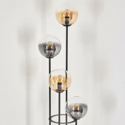 hofstein Gastor Lampadaire 30 cm Bois foncé, Noir, 4 lumières