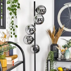 hofstein Gastor Lampadaire 33 cm Chrome, Fumé, 5 lumières