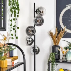 hofstein Gastor Lampadaire 33 cm Chrome, Clair, Fumé, 5 lumières