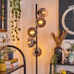 hofstein Gastor Lampadaire 33 cm Chrome, Clair, Fumé, 5 lumières