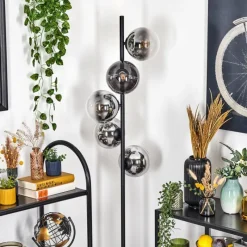 hofstein Gastor Lampadaire 33 cm Chrome, Clair, Fumé, 5 lumières