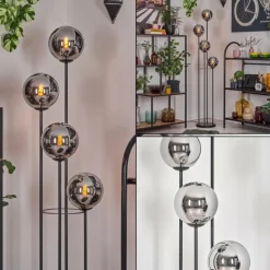 hofstein Gastor Lampadaire 30 cm Chrome, Fumé, 4 lumières