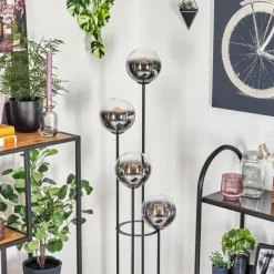 hofstein Gastor Lampadaire 30 cm Chrome, Clair, Fumé, 4 lumières