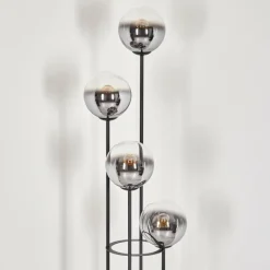 hofstein Gastor Lampadaire 30 cm Chrome, Clair, Fumé, 4 lumières