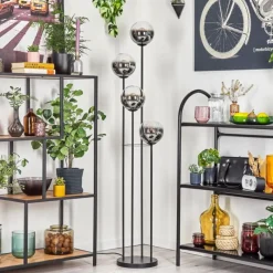 hofstein Gastor Lampadaire 30 cm Chrome, Clair, Fumé, 4 lumières