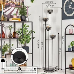 hofstein Gastor Lampadaire 30 cm Clair, Fumé, 4 lumières