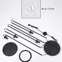 hofstein Gastor Lampadaire 30 cm Clair, 4 lumières