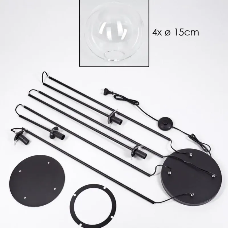 hofstein Gastor Lampadaire 30 cm Clair, 4 lumières