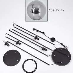 hofstein Gastor Lampadaire 30 cm Fumé, 4 lumières