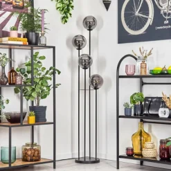 hofstein Gastor Lampadaire 30 cm Fumé, 4 lumières