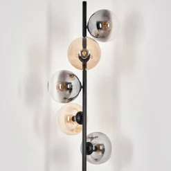 Suspension Verre Fumé-hofstein Gastor Lampadaire 33 cm Noir, 5 lumières