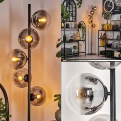 hofstein Gastor Lampadaire 33 cm Noir, 5 lumières