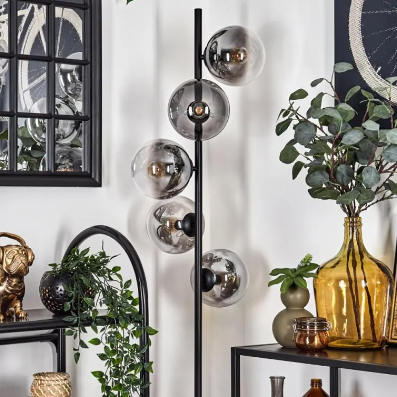 hofstein Gastor Lampadaire 33 cm Noir, 5 lumières