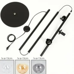 hofstein Gastor Lampadaire 31 cm Noir, 3 lumières