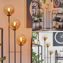 hofstein Gastor Lampadaire 25 cm Noir, 3 lumières