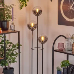 hofstein Gastor Lampadaire 30 cm Noir, 3 lumières