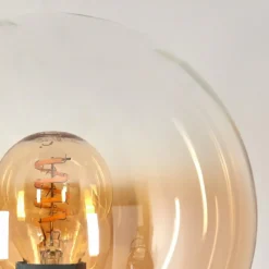 Suspension Verre Fumé-hofstein Gastor Lampadaire 30 cm Noir, 3 lumières