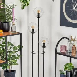 hofstein Gastor Lampadaire 30 cm Noir, 3 lumières