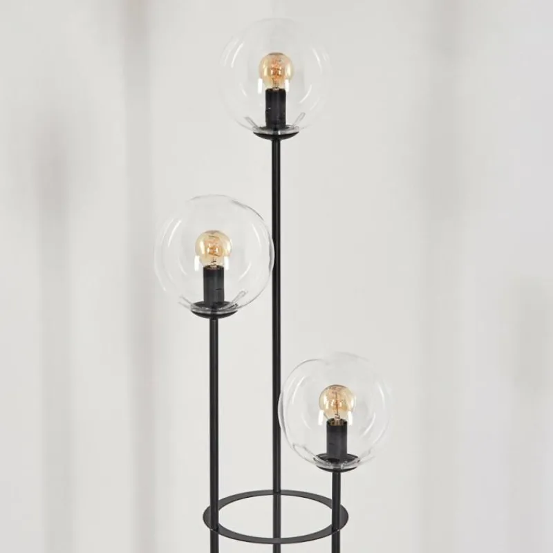 hofstein Gastor Lampadaire 30 cm Noir, 3 lumières