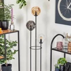 hofstein Gastor Lampadaire 30 cm Noir, 3 lumières