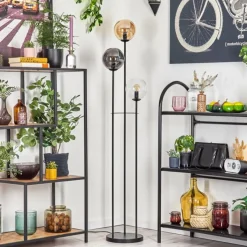 hofstein Gastor Lampadaire 30 cm Noir, 3 lumières