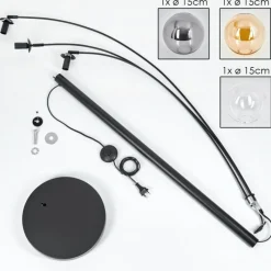 hofstein Gastor Lampadaire Ambre, Clair, Fumé, 3 lumières