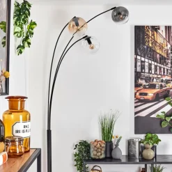 hofstein Gastor Lampadaire Ambre, Clair, Fumé, 3 lumières