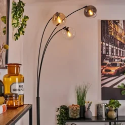 hofstein Gastor Lampadaire Ambre, Clair, Fumé, 3 lumières