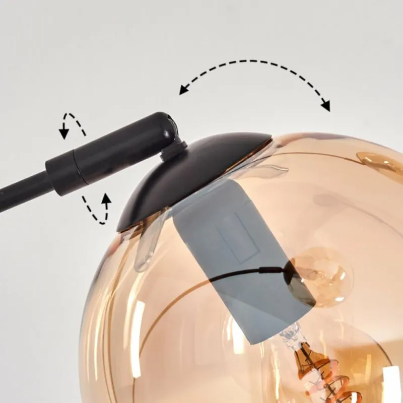 hofstein Gastor Lampadaire Ambre, Clair, 3 lumières