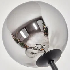 hofstein Gastor Lampadaire Bois foncé, Noir, 4 lumières